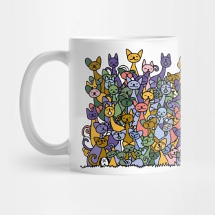 doodle cats pile Mug